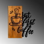 Wallity Coffee First Escultura de pared en nogal y negro